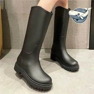 블랙 방수 장화 장마 작업용 안전 롱부츠 농사-WFH6EZA