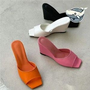 여름 웨지힐 슬리퍼 신발 키높이 디자인 편안한-WFH2SIJ