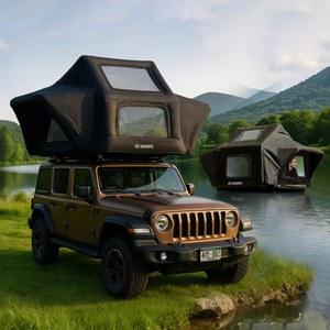 루프탑 텐트 하드쉘, 트럭용 지프 SUV 밴용 캠핑용 방수 텐트(블랙)