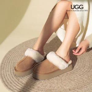 [UGG][12% 할인쿠폰] 어그 정품 여성 UGG 천연 양모 슬리퍼 겨울 방한 사무실 실내화