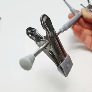 바지걸이 코팅 PVC 논슬립 집게형 그레이 바지옷걸이 논슬립바지걸이 청바지걸이