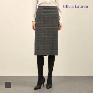 [올리비아로렌] H라인 체크 스커트_VOCGK4W9111
