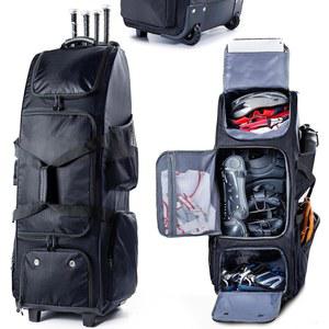 바퀴가 달린 비게가리 롤링 야구 가방 별도의 신발 수납 공간 펜스 후크 티볼용 대형 소프트볼 장비 더플백 12세 소년 청소년 포수 기어백
