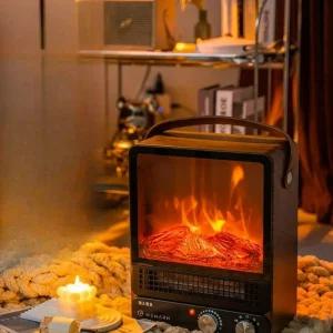 미니 벽난로 히터 장작 소형 불멍 거실온풍기 레트로