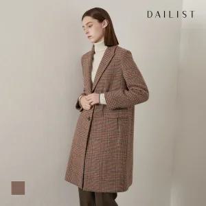 [데일리스트] 투버튼 체크 롱코트_MDBEAYW9311