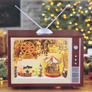 코스트코 크리스마스 멜로디 티비 오르골 장식 45cm
