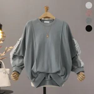 [모노시크] 프디테 레이스 소매 삥줄 맨투맨_MNTG419