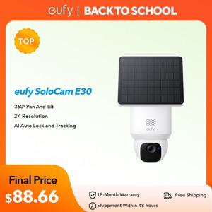 eufy 보안 eufy SoloCam E30 태양광 발전 360 °   Pan AI 추적 2K 선명도 보안 카메라 무선 실외 카메라