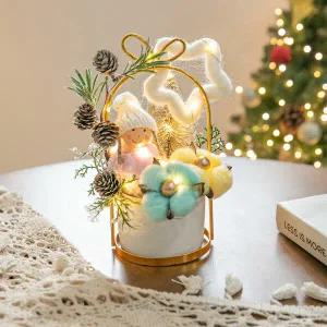 아트박스/플라워트리 크리스마스 장식 화분 LED 오뚜기 볼인형 set 20cm