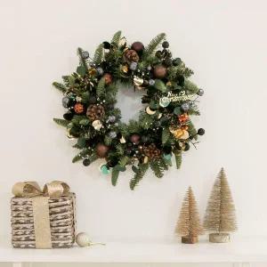 아트박스/플라워트리 크리스마스 리스 벽장식 풀모루 플렌츠 40cm 소품
