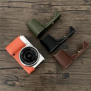 소니 호환호환 ZV-E10 하단 오프닝 바디 커버용 수제 PU 가죽 카메라 하프 케이스