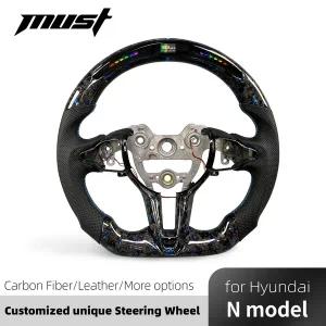 패들쉬프트연장킷 핸들튜닝용품 현대 엘란트라 아반떼 N 벨로스터 i30 i20N -2025용 커스텀 리얼 카본 파이