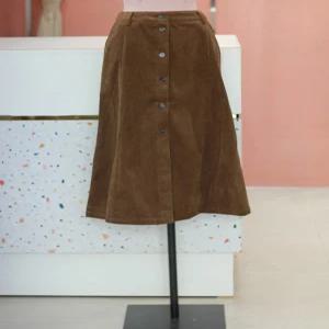 [플라스틱아일랜드]코듀로이 앞오픈 A라인스커트 PR4WS661