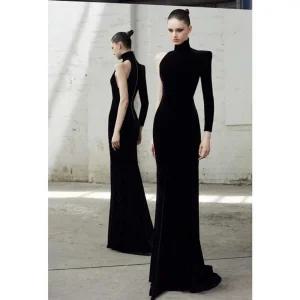 무대 시상식 드레스 머메이드 2부 이브닝 블랙 스팽글 웨딩