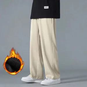 (무료배송) 남성 겨울 기모 와이드 데일리 밴딩팬츠