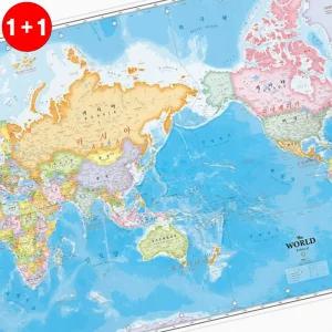 어린이 세계지도 학습용 벽걸이 코팅 전도 교육용 월드맵 인테리어 포스터 대형