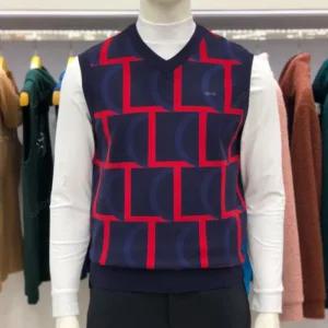 루이까스텔 FW 남성 전판 3도 자카드 로고 브이넥 조끼 7MDVT933N