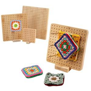 나무 크로 셰 뜨개질 보드 재사용 가능한 수제 블로킹 매트 할머니 광장 아트웍 바느질 연인 봉제 용품