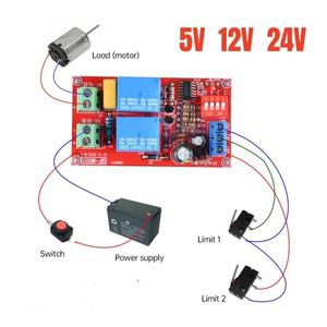 DC5V/12V/24V 모터 컨트롤러 릴레이 보드 정방향 역방향 제어 제한 시작 정지 스위치 푸셔 전기 커튼 자동