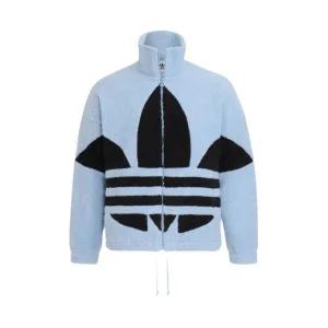 아디다스 빅트레포일 쉐르파 집업 자켓 블루 - KR 사이즈 Adidas Big Trefoil Sherpa Jacket Blue - KR Siz