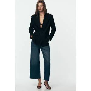 [정품] 자라 셔츠 데일리 남방 데이트룩 출근룩 ZARA 더블 브레스트 오버사이즈 블레이저 - 블랙