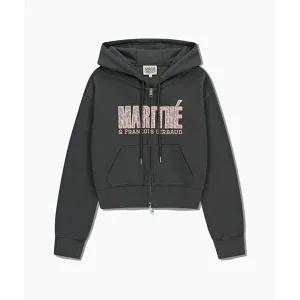 [마리떼 프랑소와 저버]마리떼 여성 LACE APPLIQUE 크롭 후드집업 MFG45FHD110 CRC LHG