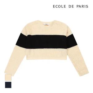 [에꼴드파리] 배색포인트 크롭 니트_ZB2ZKKB061Z