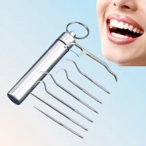 칫솔 치실 이쑤시개 스테인리스 세트 스텐 휴대용 치간 치아관리 구강케어 편한 다회용