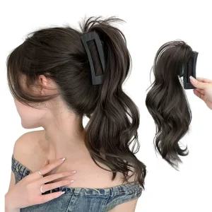 물결 웨이브 스퀘어집게 가발 SD-240526 여성가발 묶음머리가발 포니테일머리