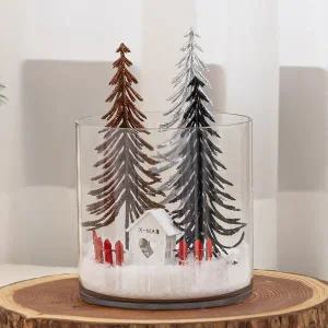 [플라워트리]크리스마스 미니트리 장식 화병 겨울숲 set 22cm (DIY) 소품 테이블 탁상용 오브제 행사 촬영