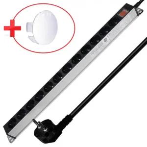 국산 현대 멀티탭12구 1.5M 알루미늄 서버탭 접지 멀티 콘센트 에어컨