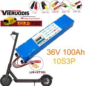 36V 100Ah 18650 충전식 리튬 배터리 팩 10S3P 1000W 전원 수정 자전거 스쿠터 전기 자동차(BMS 포함)