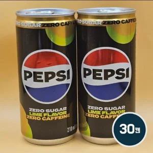롯데칠성 펩시 제로-제로카페인 라임 210ml 30캔 캔음료 도매 탕비실 탄산음료