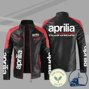 유럽 크기 얇은 Aprilia 오토바이 재킷 남성 패션 가죽 봄과 방풍