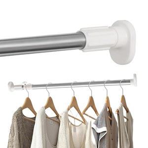 허쉬 확장형 창문 샤워 커튼 텐션 로드 타원형 머리 옷걸이 바 레일 옷장, 드릴링 없음, 파이프 직경 25.4mm
