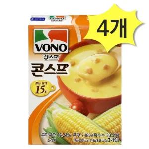 옥수수 간편 콘 4개 57g 아이들간식 컵 x 아침대용 보노 간편식