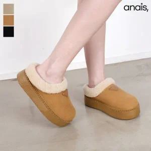 [아나이스]스웨이드 통굽 털슬리퍼 5cm_25F146 [무료배송]