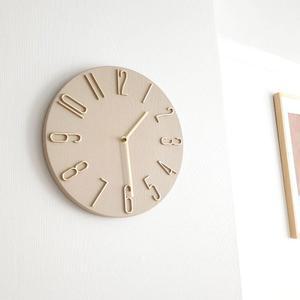 학교 벽걸이 샌드베이지 30cm 학원 인테리어 유럽감성 원형 모던 선물 벽시계 어린이집 시계 북유럽