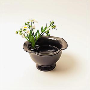 블랙천목 꽃병 도자기소품 인테리어소품 한송이 화병 수반 미니