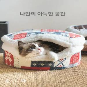고양이 코타츠 숨숨집 히터 거실 가을 빌라 방석 포근한