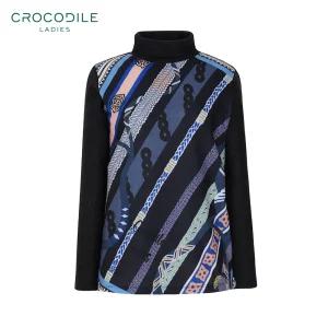 [크로커다일 레이디] 체인프린트 기모 폴라티셔츠_CLCWTS107