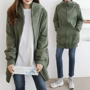 여성 기모 면 하이넥 롱 후드집업 자켓 아우터 점퍼 -WJK0086- 겨울