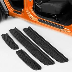 랭글러 JL 4 도어 2018 엔트리 가드 씰 플레이트 프로텍터 액세서리 용 고무 자동차 커버