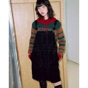 [LAP ] 벨벳 데님 서스펜더 미니원피스 AQ4DOA61