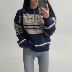 [에이와비] 빈티지하프집업니트 -2color