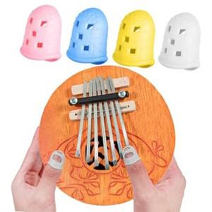 ABAZJ 16개 손가락 보호기 Kalimba Autoharp 실리콘 슬리브 기타 끝 통증 완화