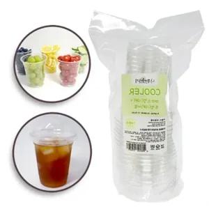 뚜껑세트 14oz 플라스틱컵 물컵 20p 테이크아웃 아이스컵 일회용