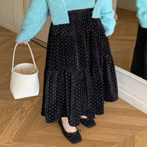 멜팅 벨벳 도트스커트_BJ3SR004