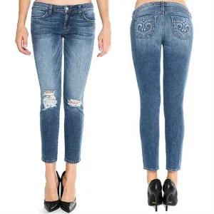 [씨위][쏘카라멜 울산] 씨위 한나 위시풀 슬림 중청 크롭 스키니 진