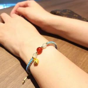 붉은 마노 연꽃 팔찌